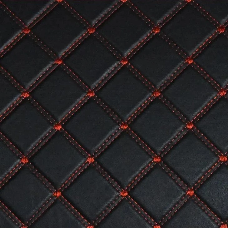 NEW Auto Interior Seat Cover Fabric Embroidery Faux Leather PVC Quilted Fabric For Car Mats