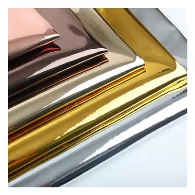 Pearlescent Metalik Kulit PU Foil Foil Faux Leather Fabric for Handbag